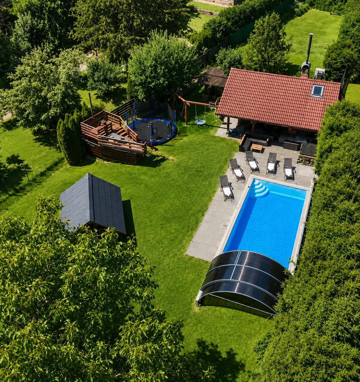 Garden • Pergola • Pool • Playground